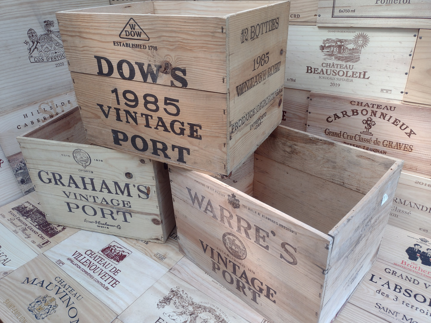 Vintage Port 12 bottle boxes
